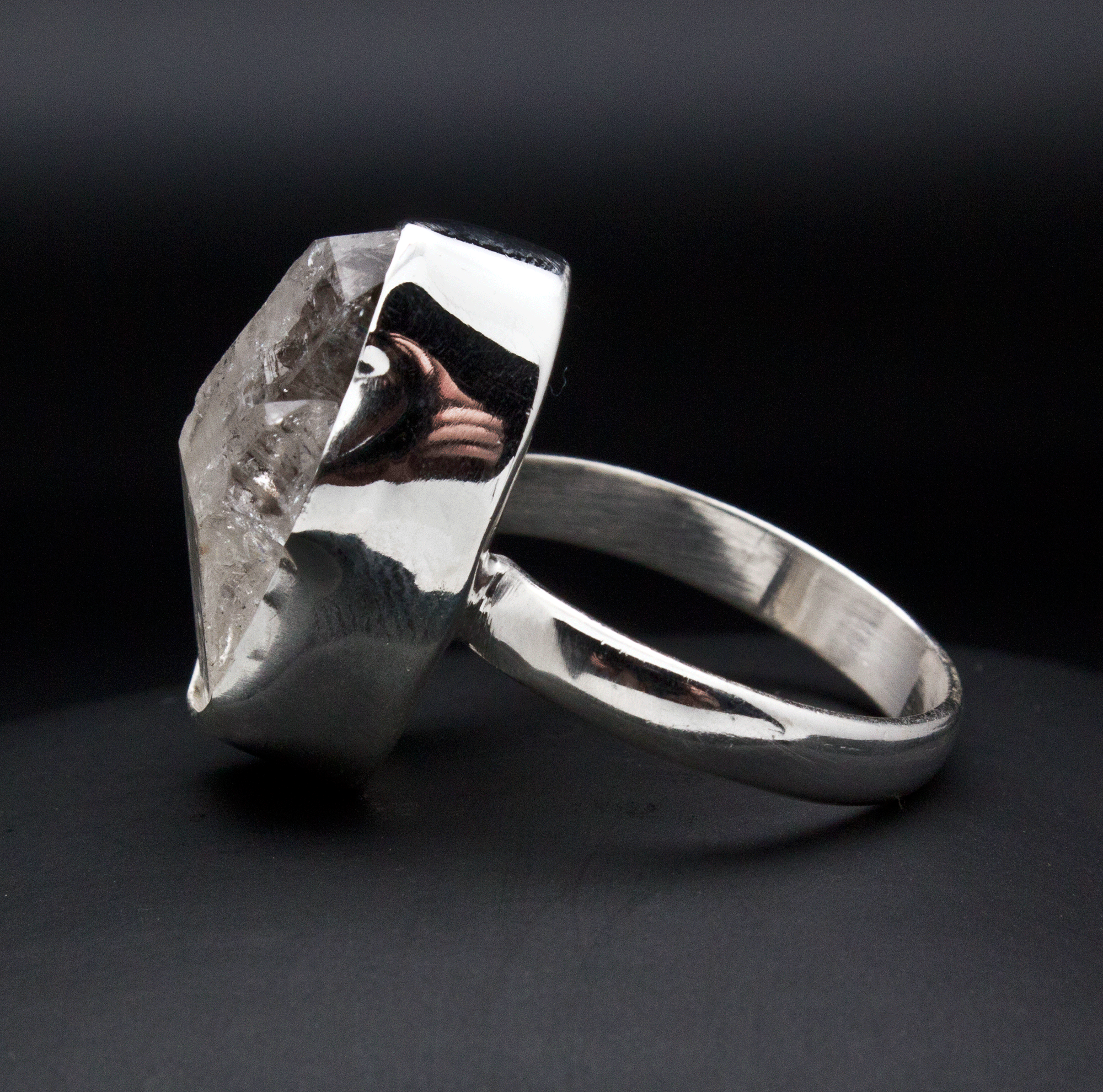 Sterling Silver Herkimer Diamond Ring Size 10