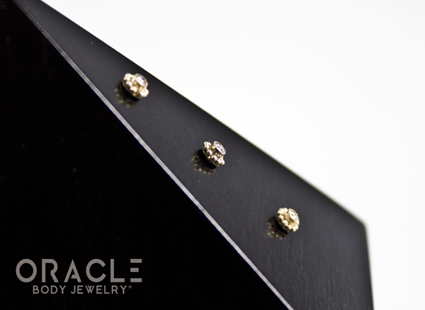 14k Small Diamond Threadless Gold End