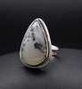 Sterling Silver Dendritic Opal Ring Size 5