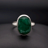 Sterling Silver Emerald Ring Size 7