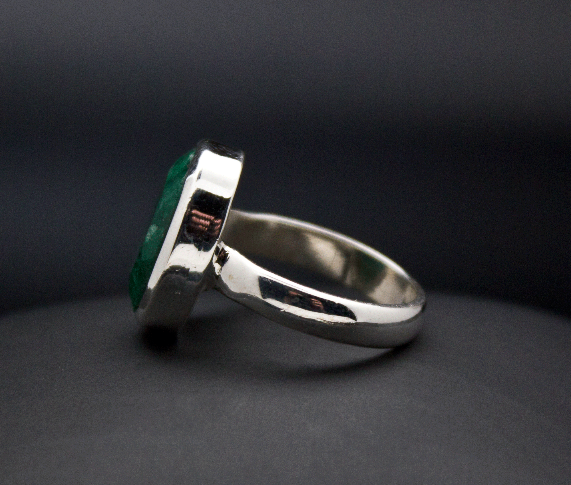 Sterling Silver Emerald Ring Size 7
