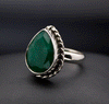 Sterling Silver Emerald Ring Size 7