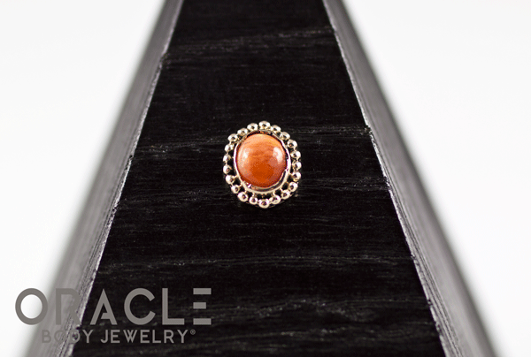14k Fire Opal Threadless Gold End