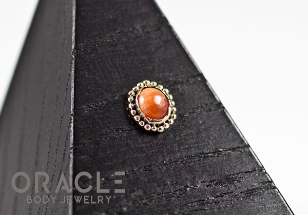 14k Fire Opal Threadless Gold End