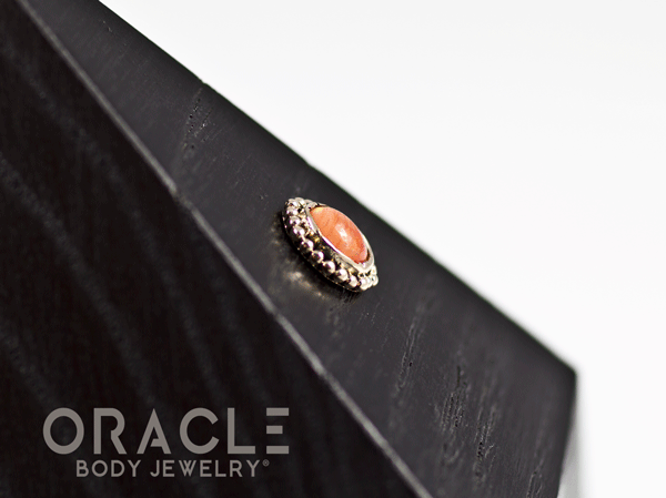 14k Fire Opal Threadless Gold End