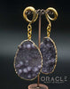 Crossover With Gold Plated Druzy Rough Amethyst