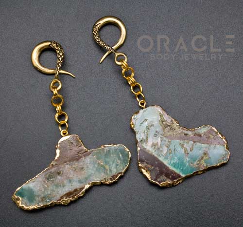 Crossover With Gold Plated Chrysoprase