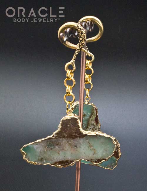 Crossover With Gold Plated Chrysoprase
