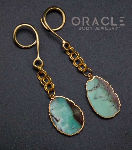 Crossover With Gold Plated Chrysoprase