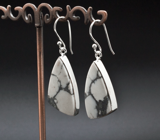 Sterling Silver Howlite Earrings