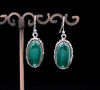 Sterling Silver Malachite Earrings