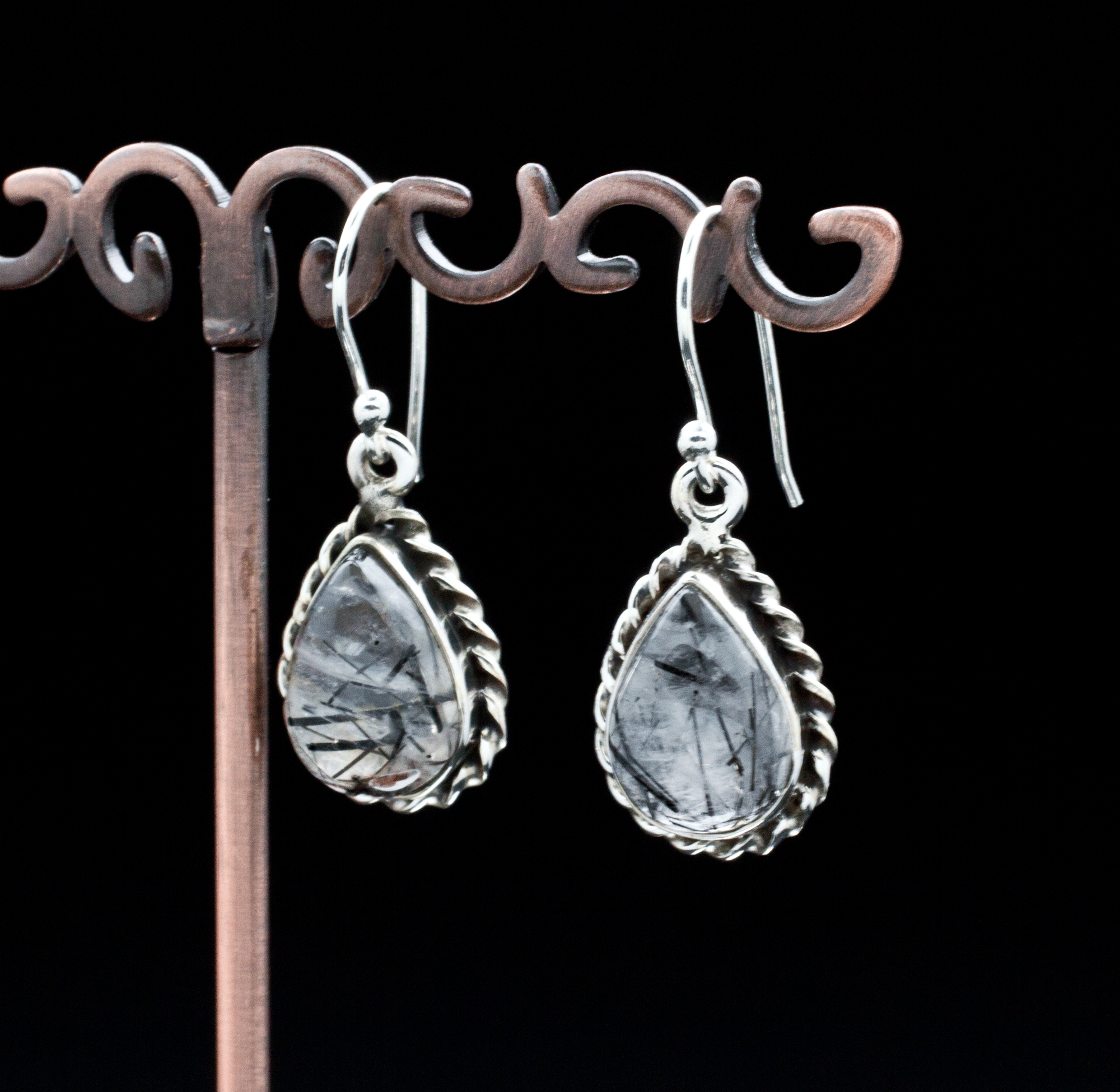 Sterling Silver Tourmalated Quartz Earrings