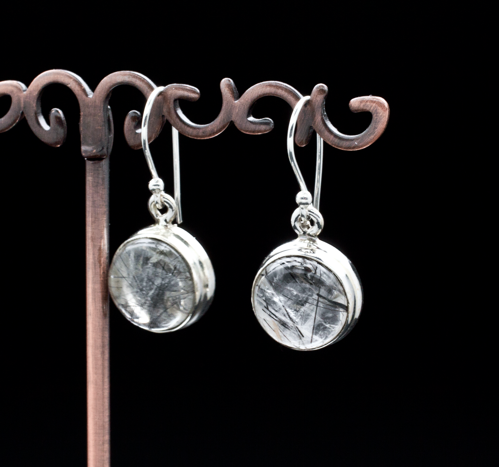 Sterling Silver Tourmalated Quartz Earrings