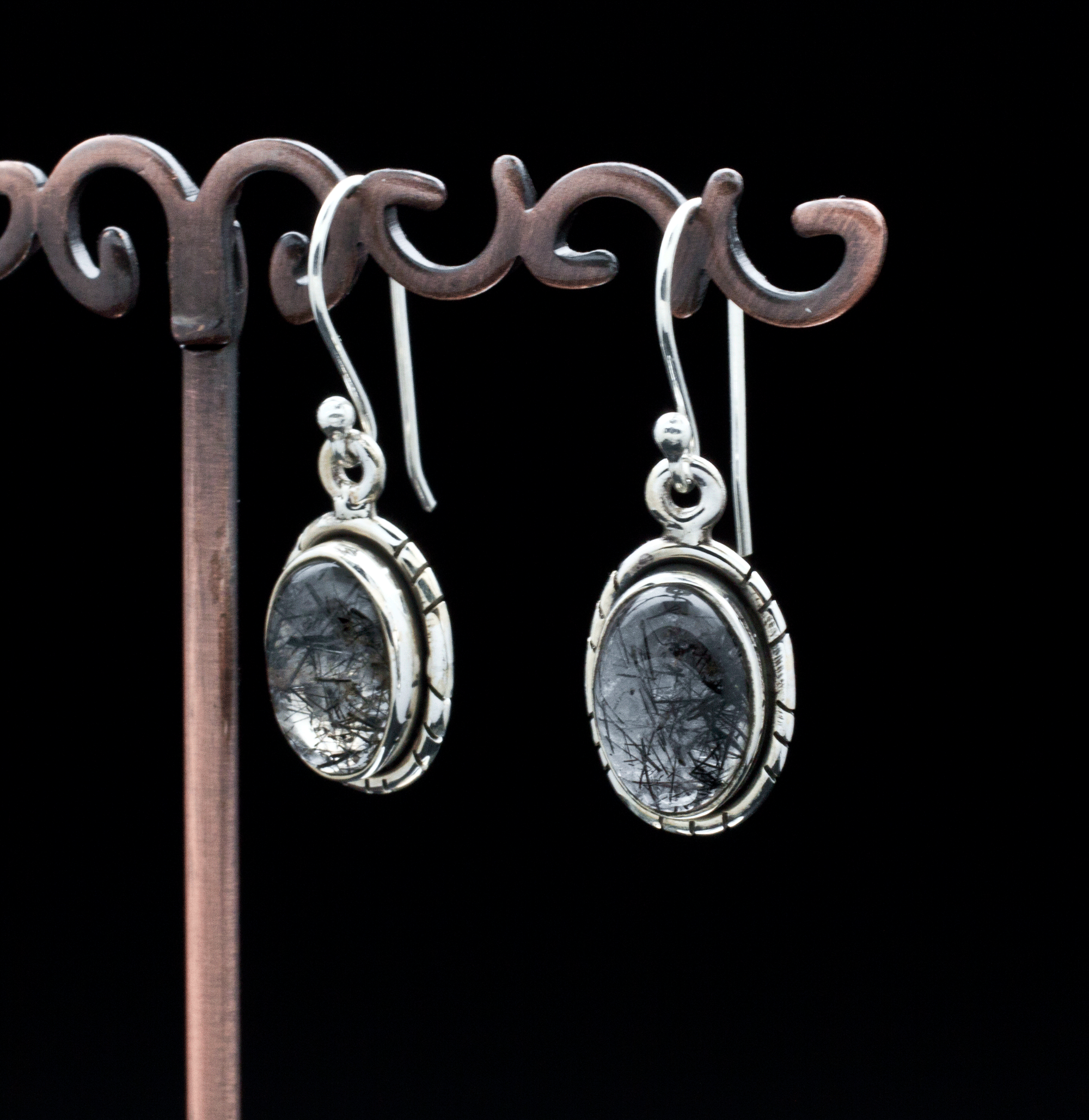 Sterling Silver Tourmalated Quartz Earrings