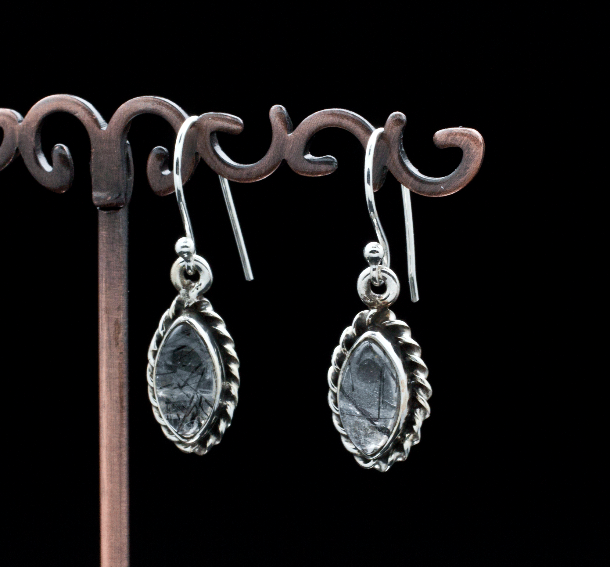 Sterling Silver Tourmalated Quartz Earrings