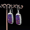 Sterling Silver Copper Purple Turquoise Earrings