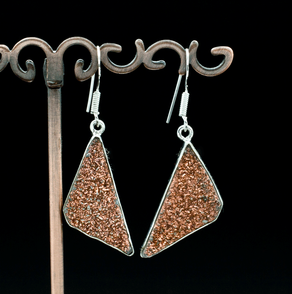 Sterling Silver Titanium Coated Druzy Agate Earrings
