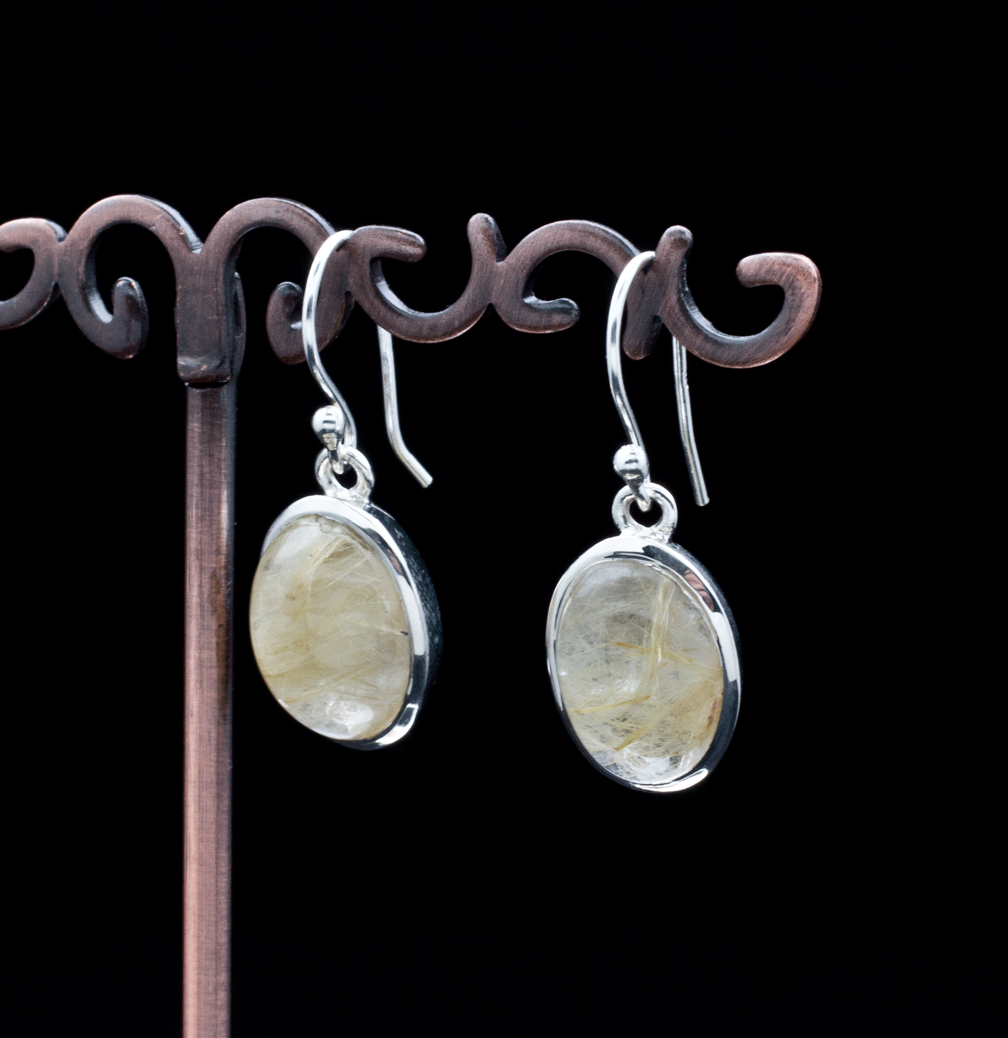Sterling Silver Rutilated Quartz Earrings