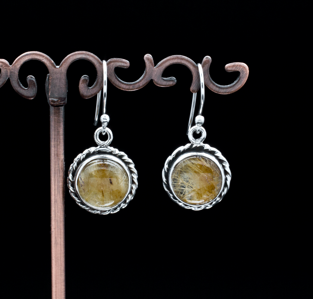Sterling Silver Rutilated Quartz Earrings