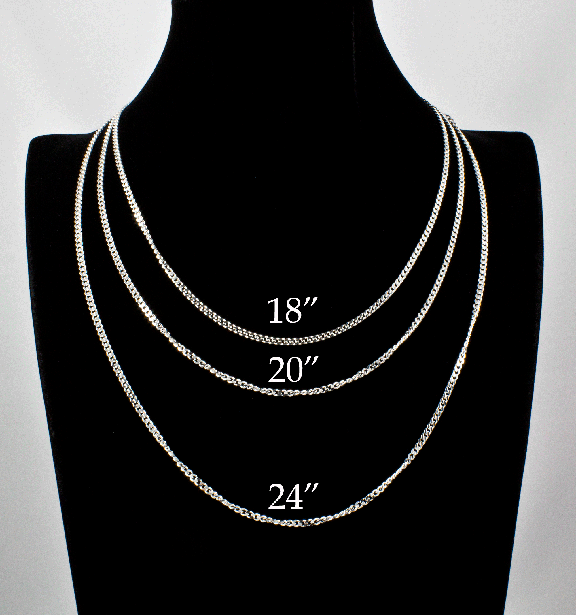 Sterling Silver Curb Chains 2.5mm