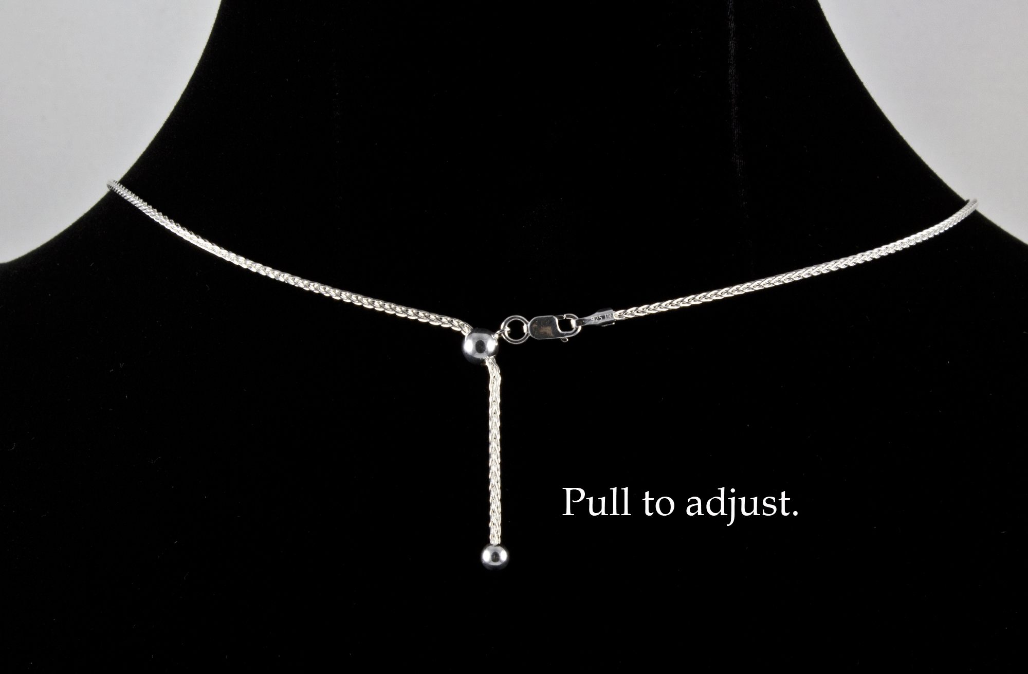 Sterling Silver Adjustable Wheat Chain