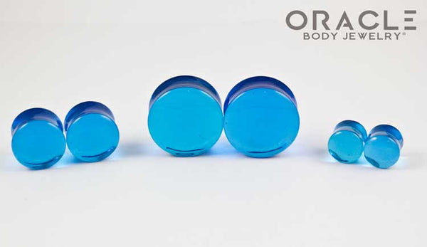 Sapphire Blue Quartz Double Flare Plugs