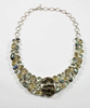 Sterling Silver Pyritized Ammonite, Green Amethyst, Citrine and Labradorite Necklace