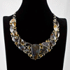 Sterling Silver Montana Agate, Citrine and Smoky Quartz Necklace