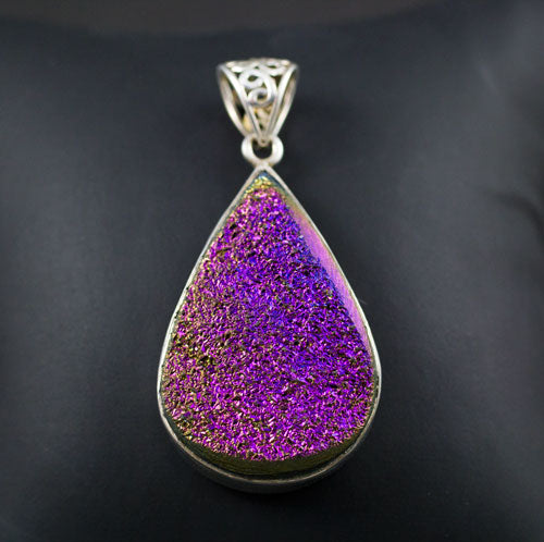 Sterling Silver Titanium Coated Druzy Agate Pendant