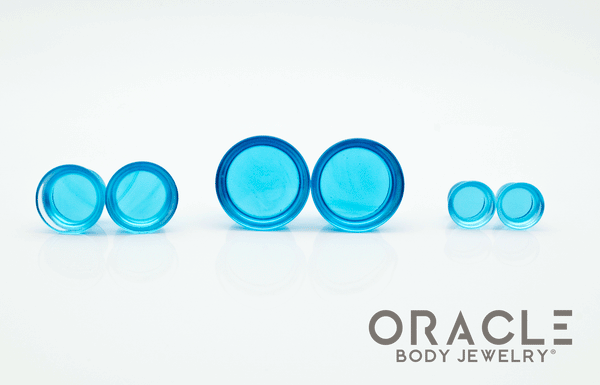 Sapphire Blue Quartz Mayan Style Flare Plugs