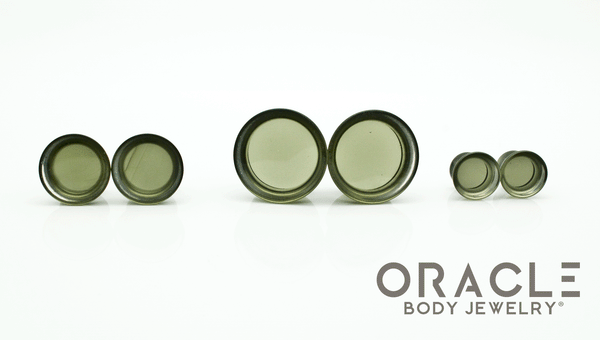 Grey Quartz Mayan Style Flare Plugs