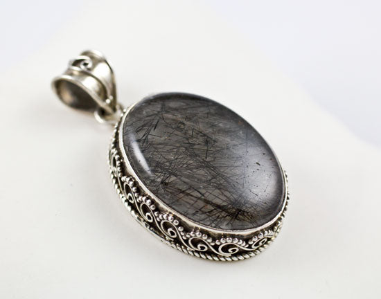 Sterling Silver Tourmalated Quartz Pendant