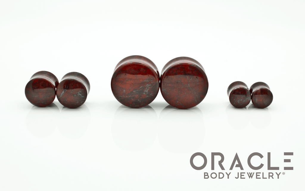 Red Brecciated Jasper Double Flare Plugs