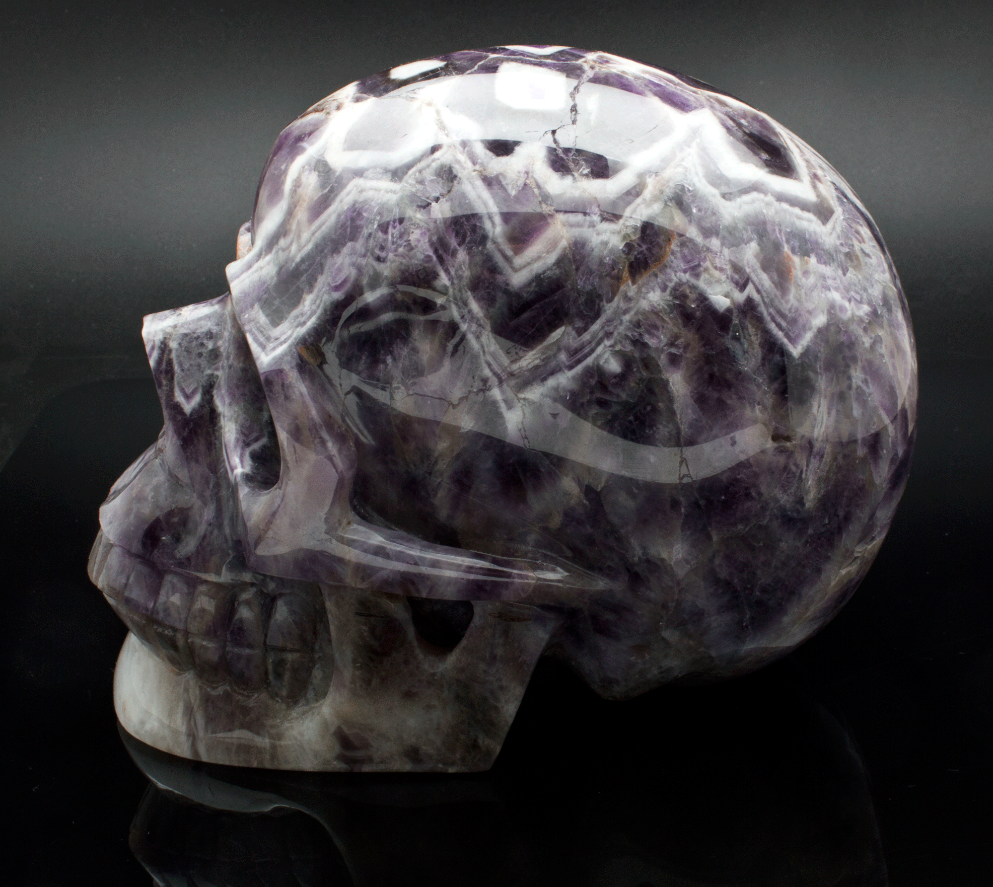 Large Amethyst Carved Large Skull