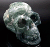 Moss Agate Carved Skull