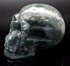 Moss Agate Carved Skull