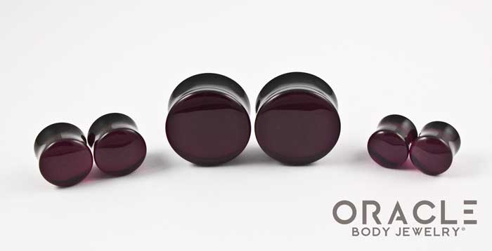 Dark Purple Quartz Double Flare Plugs