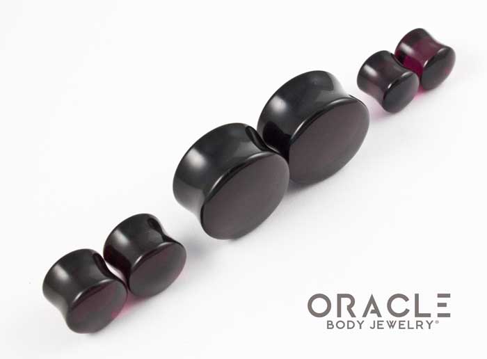 Dark Purple Quartz Double Flare Plugs