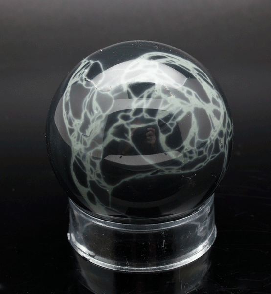 60mm Spiderweb Obsidian Sphere with Stand