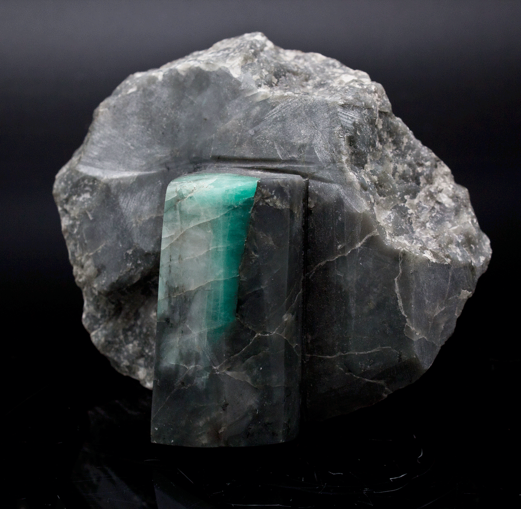 Carved Emerald on Matrix Specimen