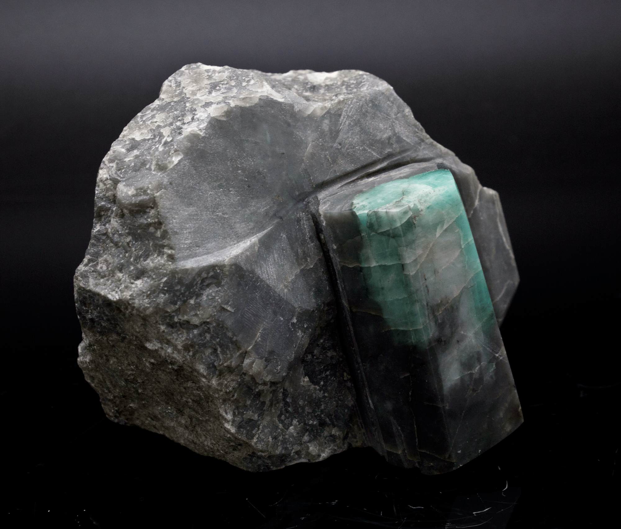 Carved Emerald on Matrix Specimen