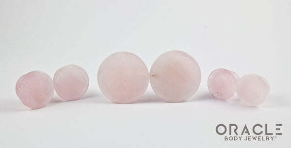 Rose Quartz Mayan Style Flare Plugs