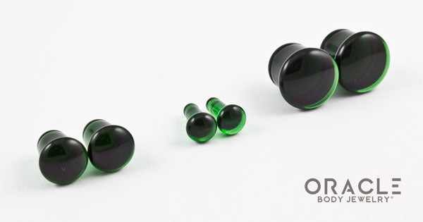 Emerald Dark Green Quartz Single Flare Plugs