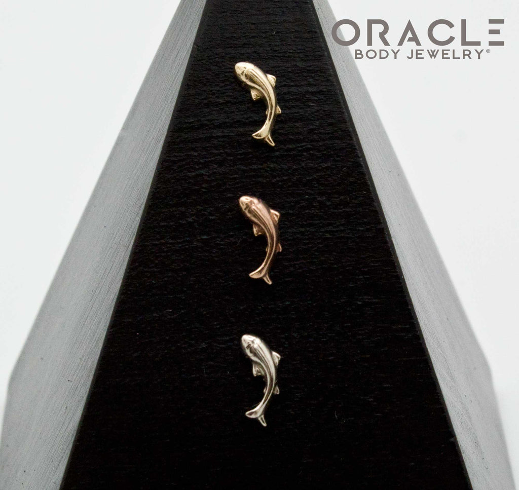 14K Gold Koi (Left Facing) Threadless End
