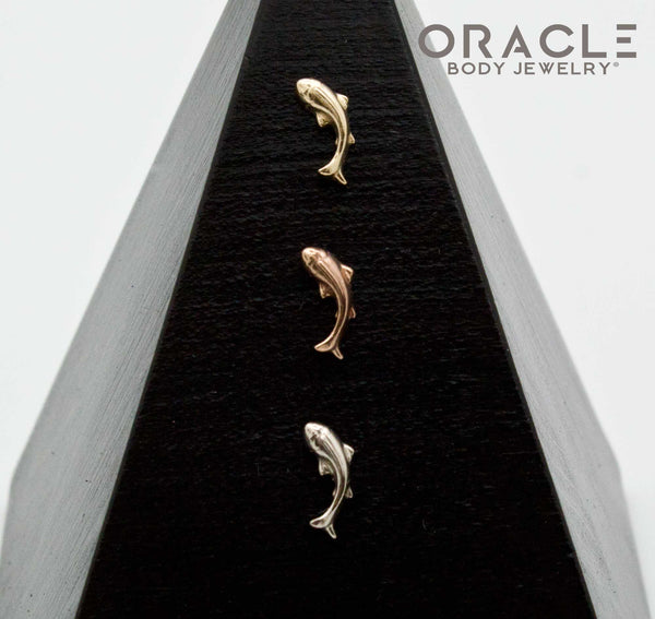 14K Gold Koi (Left Facing) Threadless End