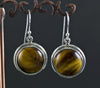 Sterling Silver Yellow Tiger Eye Earrings