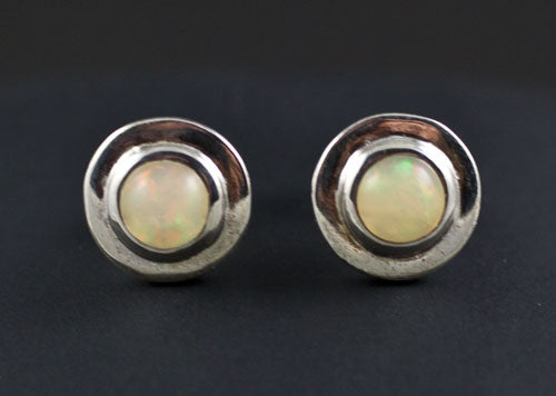 Sterling Silver Ethiopian Opal Earrings