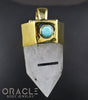 Zuul Pendant With Tourmalated Quartz Point and Double Turquoise Accents