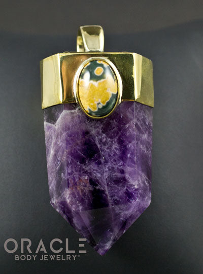 Zuul Pendant with Amethyst Point and Ocean Jasper and Amazonite Accents
