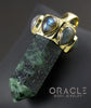 Zuul Pendant with Ruby In Zoisite Point and Labradorite Accents